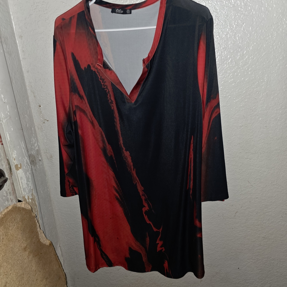 Etcetera Red and Black Women's Blouse